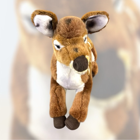 FAO Schwarz Toys R Us Spotted Deer Fawn 18” Soft Plush Animal - Picture 2 of 8